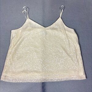 Steve Madden Sparkling Sequin Cream Camisole